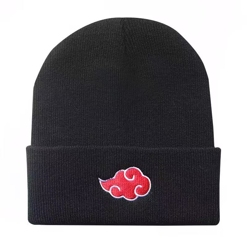 Naruto Anime Knitted Beanie Hat Uchiha & Konoha Embroidered Winter Warm Unisex Skull Cap Anime Cosplay Gift