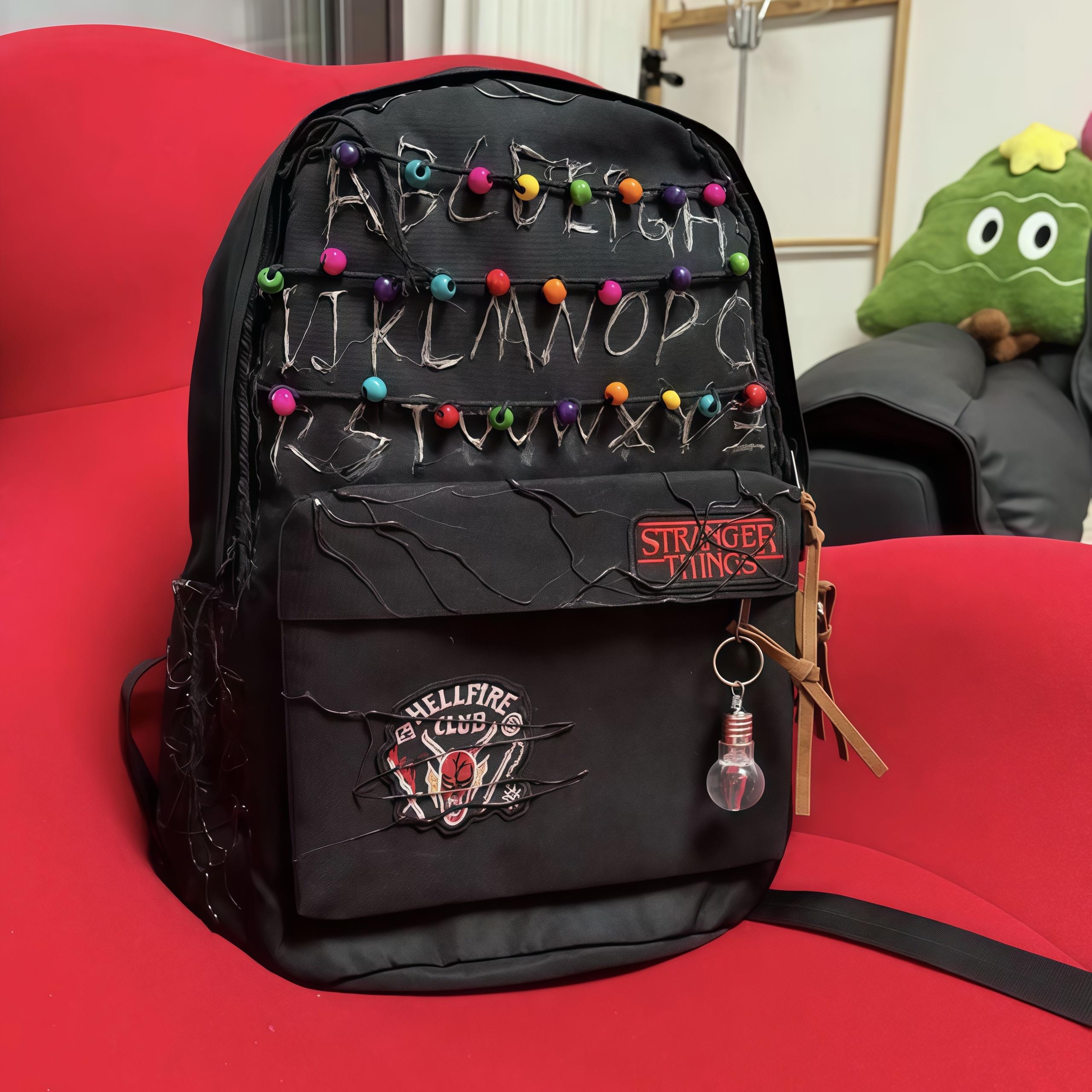 Strange Story Theme Backpack Let's Go to Hawkins Town for Adventure