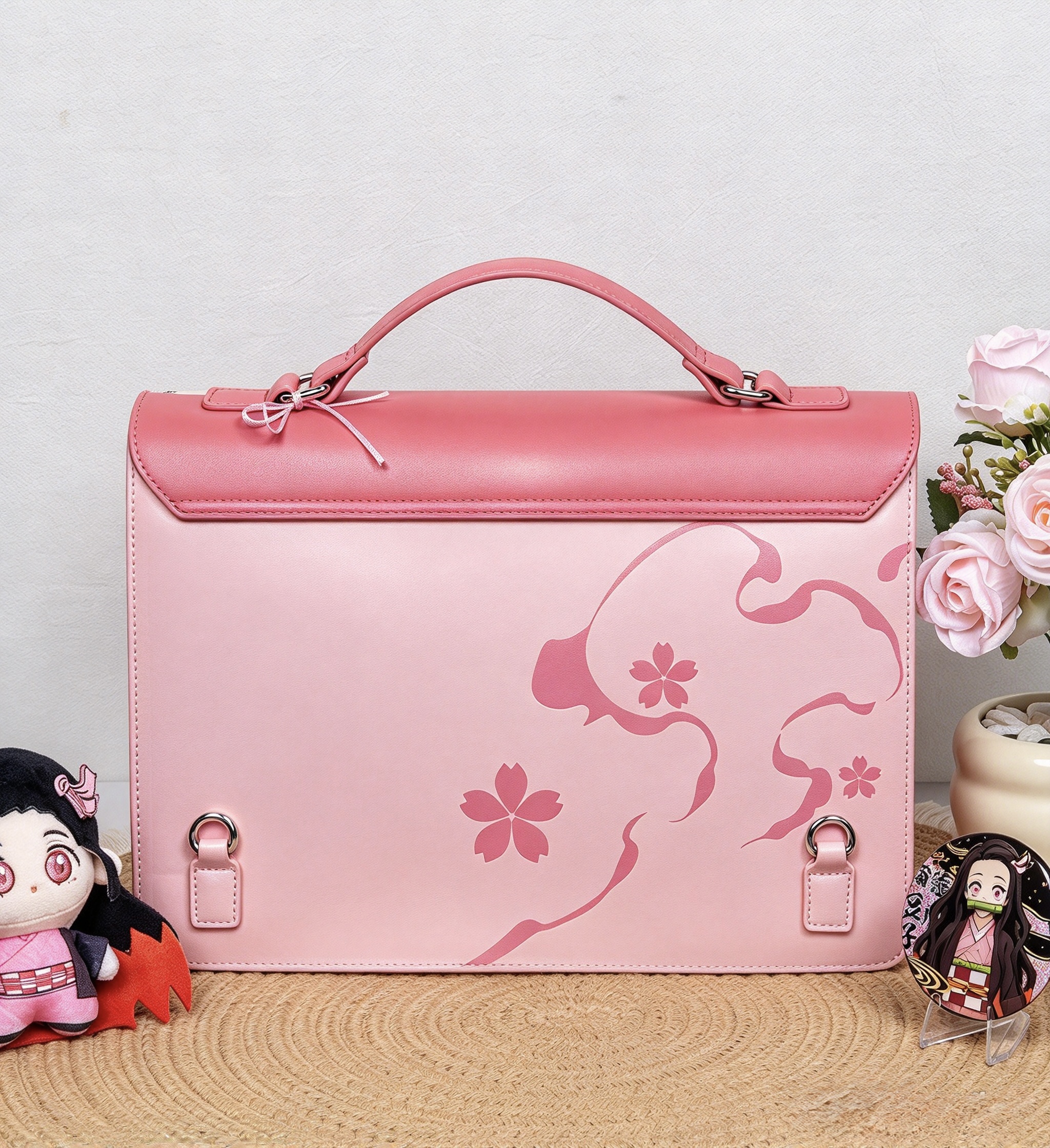 Demon Slayer Ita Bag 4 Styles Bundle, PU Leather Multi-purpose Itabag with Transparent Window, Handheld / Crossbody / Double Shoulder Bag, Anime Fans Collection Gift