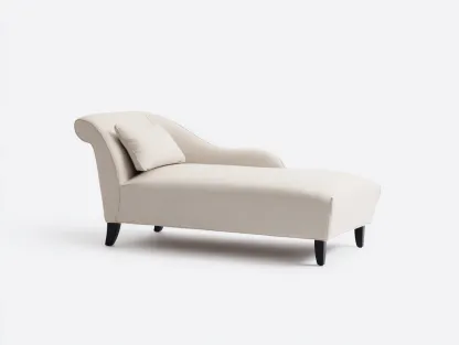 Chaise longue tapizada tela 170x70x75 cm - beige claro - para salón - diseño moderno-Bamboogoly