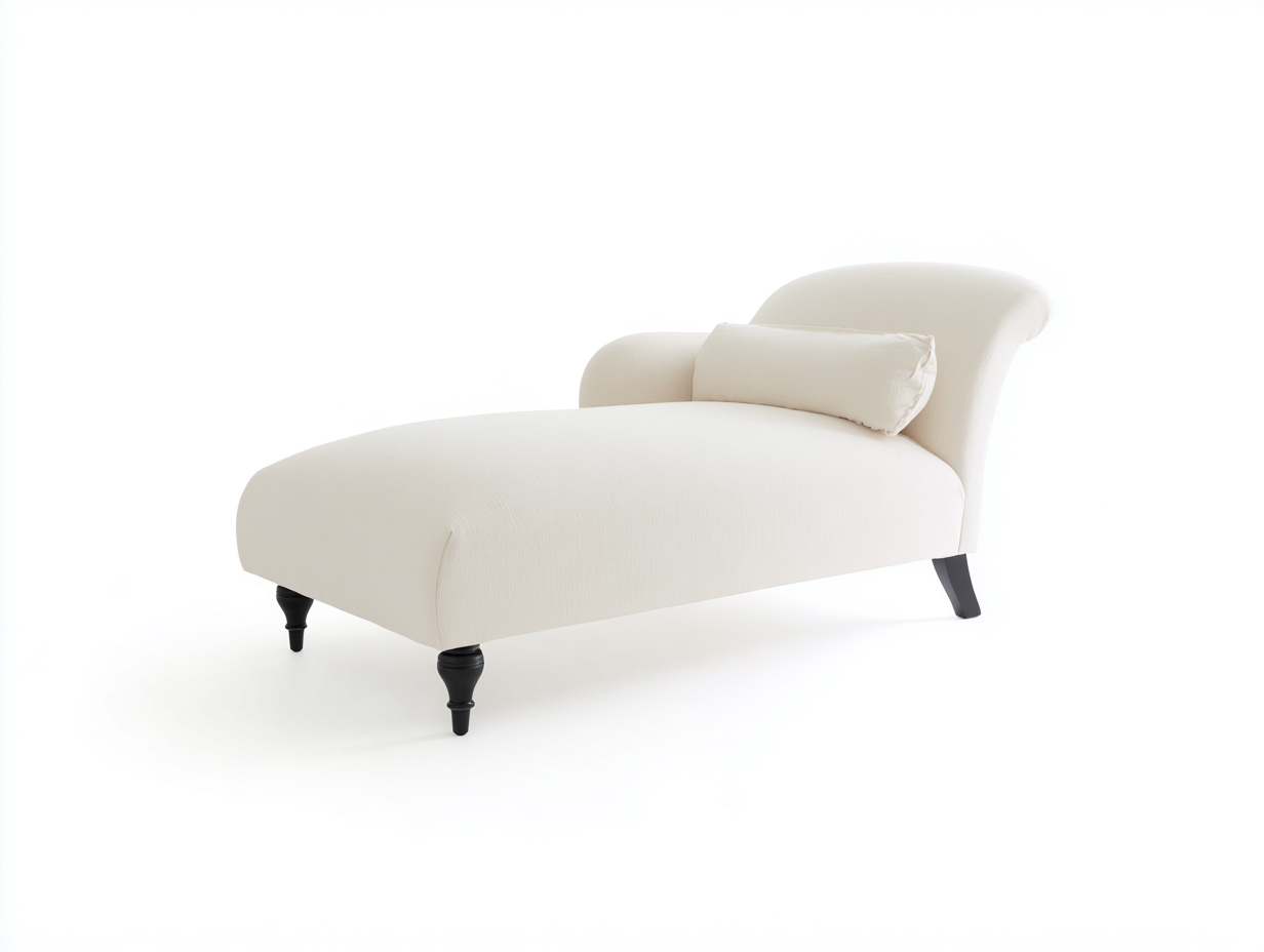 Chaise longue tapizada tela 175x75x80 cm - blanco - para salón - diseño moderno-Bamboogoly
