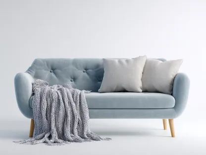 Sofás 2 plazas tapizado en tela 155x85x83 cm - azul claro - diseño contemporáneo para salón-Bamboogoly