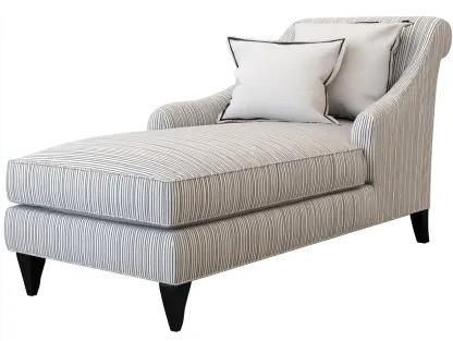Chaise longue tapizada tela 160x65x80 cm - gris claro - para salón - diseño moderno-Bamboogoly