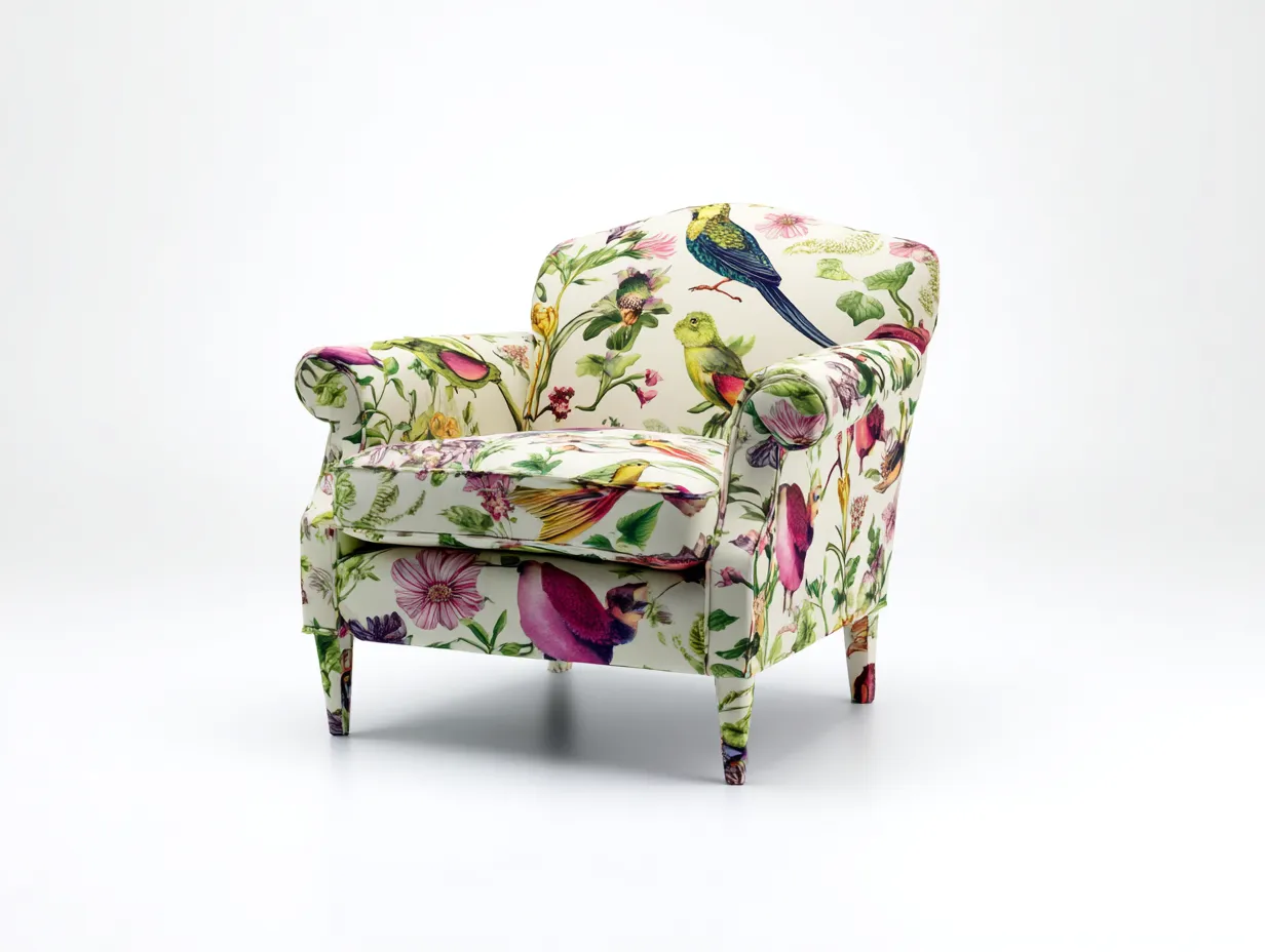Poltrona in tessuto - Tessuto - 82x80x88 cm - Multicolore - Design floreale-Homiupbay