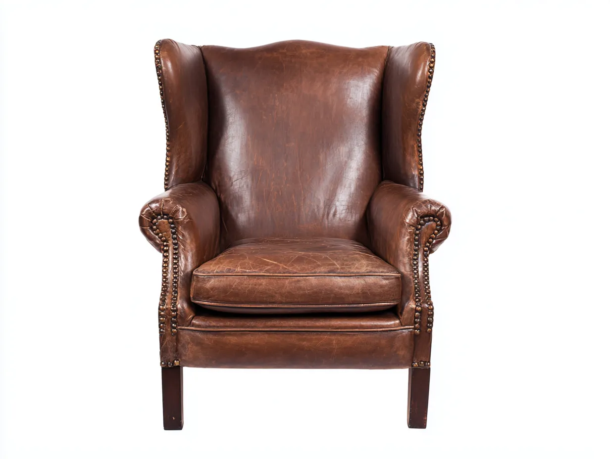 Poltrona in pelle - Pelle - 90x82x106 cm - Marrone - Stile classico-Homiupbay