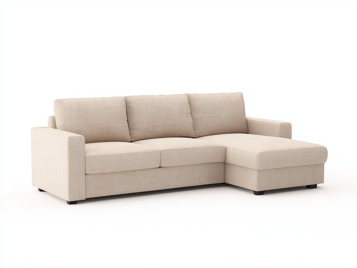 Ecksofa Stoff 275x170x78 cm - Beige - Zeitloses Design für das Wohnzimmer-Homimybay
