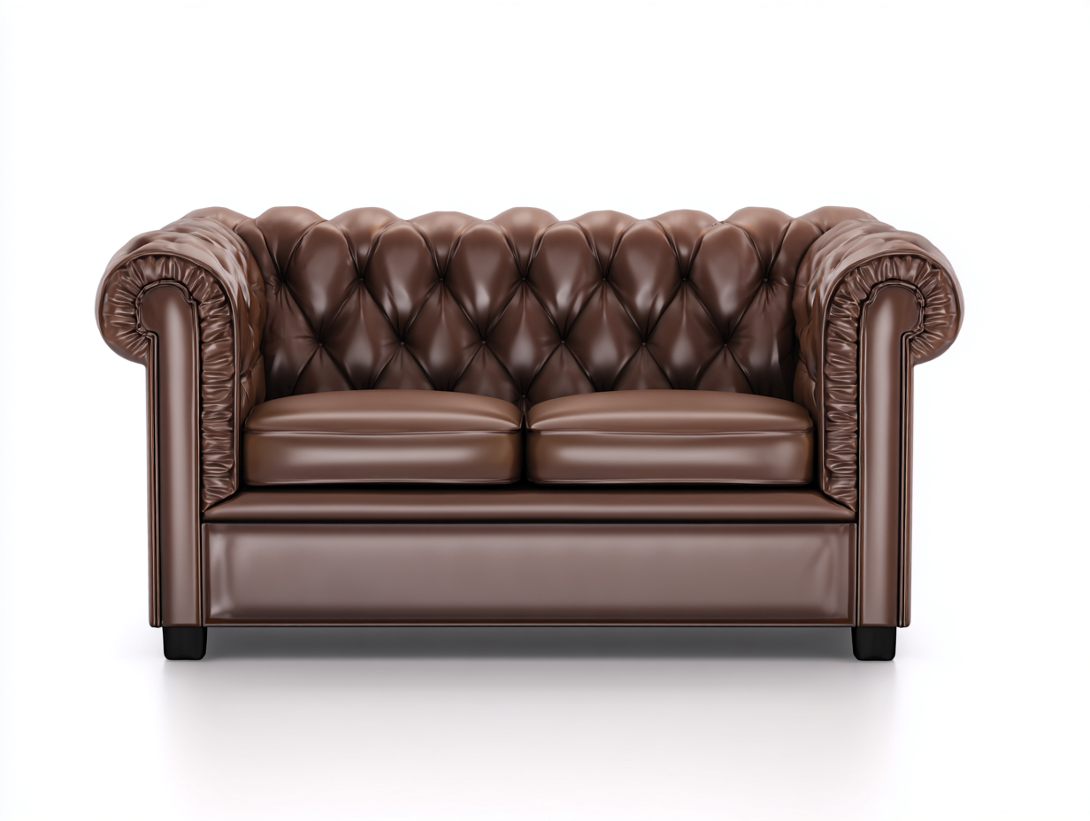 Zweisitzer Sofa Leder 168x92x78 cm - Braun - klassisches Chesterfield Design für den Wohnbereich-Homimybay