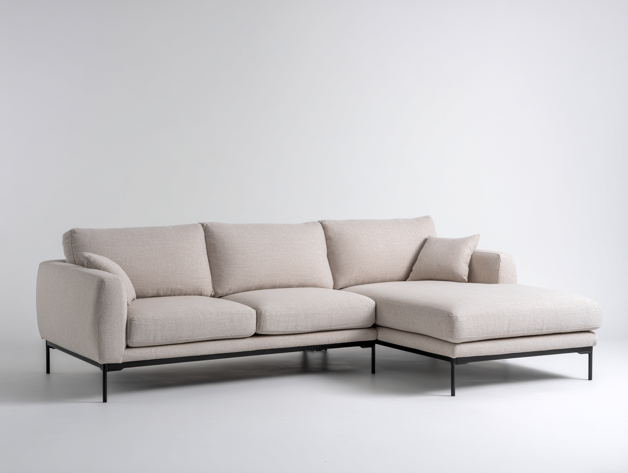 Ecksofa Stoff 285x175x80 cm - Beige - Modernes Design für das Wohnzimmer-Homimybay