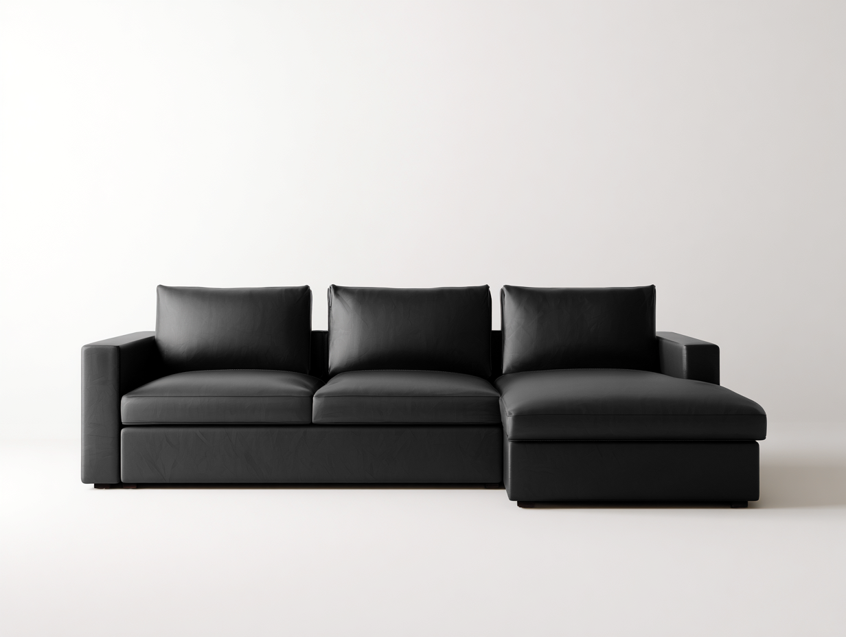 Ecksofa Kunstleder 285x175x80 cm - Schwarz - Modernes Design für das Wohnzimmer-Homimybay