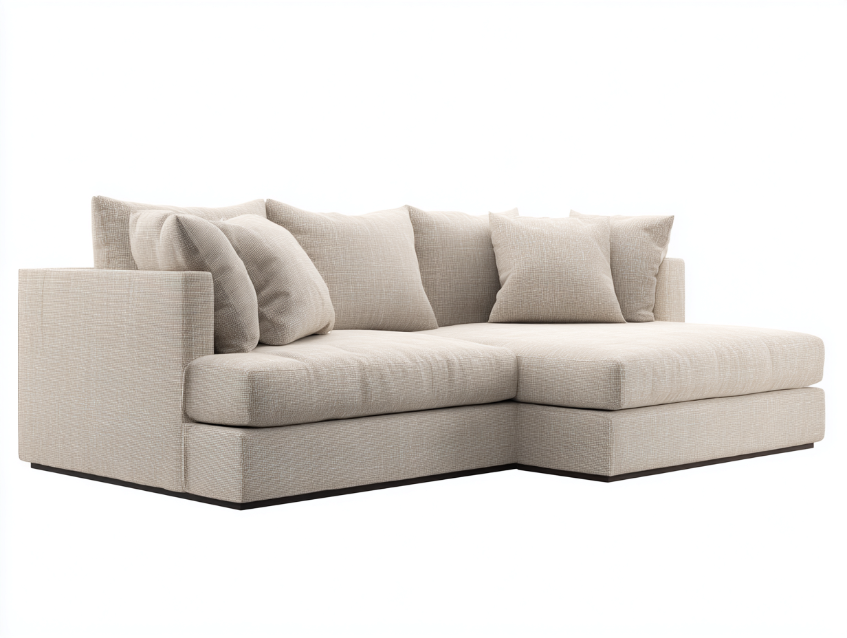 Ecksofa Stoff 275x175x78 cm - Beige - Zeitloses Design für das Wohnzimmer-Homimybay