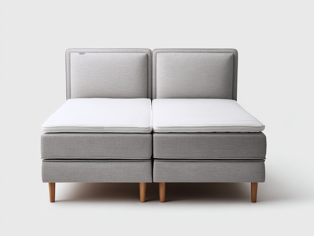 Doppelbett Stoffpolster 200x180x55 cm - Grau - Gepolstertes Bett für Schlafzimmer-Homimybay