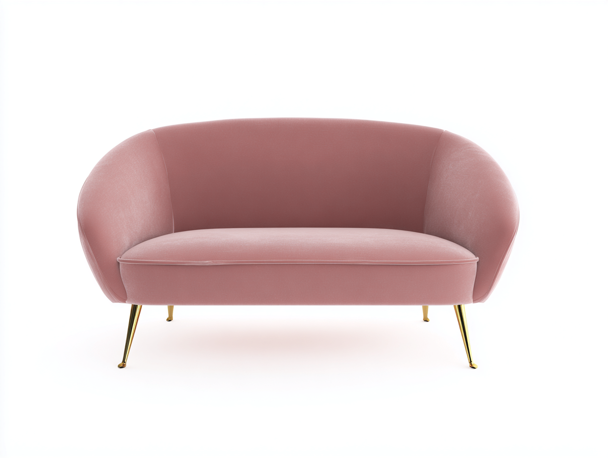 Zweisitzer Sofa Samt 155x82x78 cm - Rosa - elegantes Design für das Wohnzimmer-Homimybay