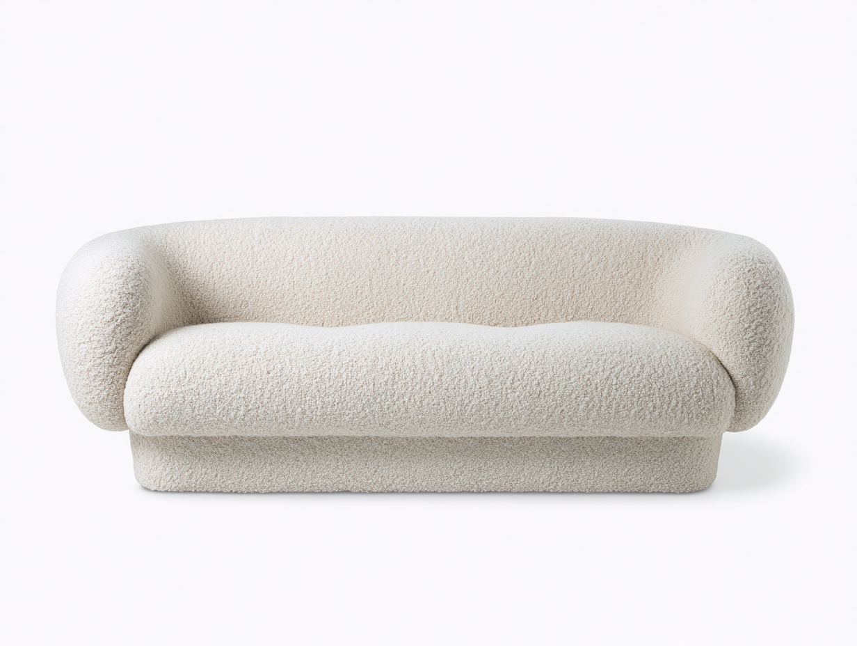 Zweisitzer Sofa Bouclé 175x88x75 cm - Creme - modernes Design für das Wohnzimmer-Homimybay