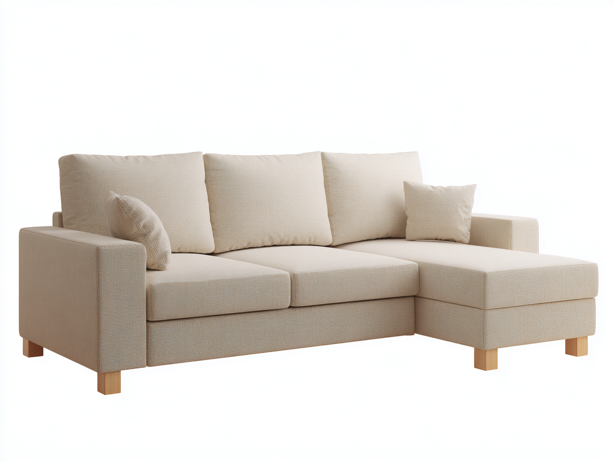 Ecksofa Stoff 270x165x75 cm - Beige - Zeitloses Design für das Wohnzimmer-Homimybay