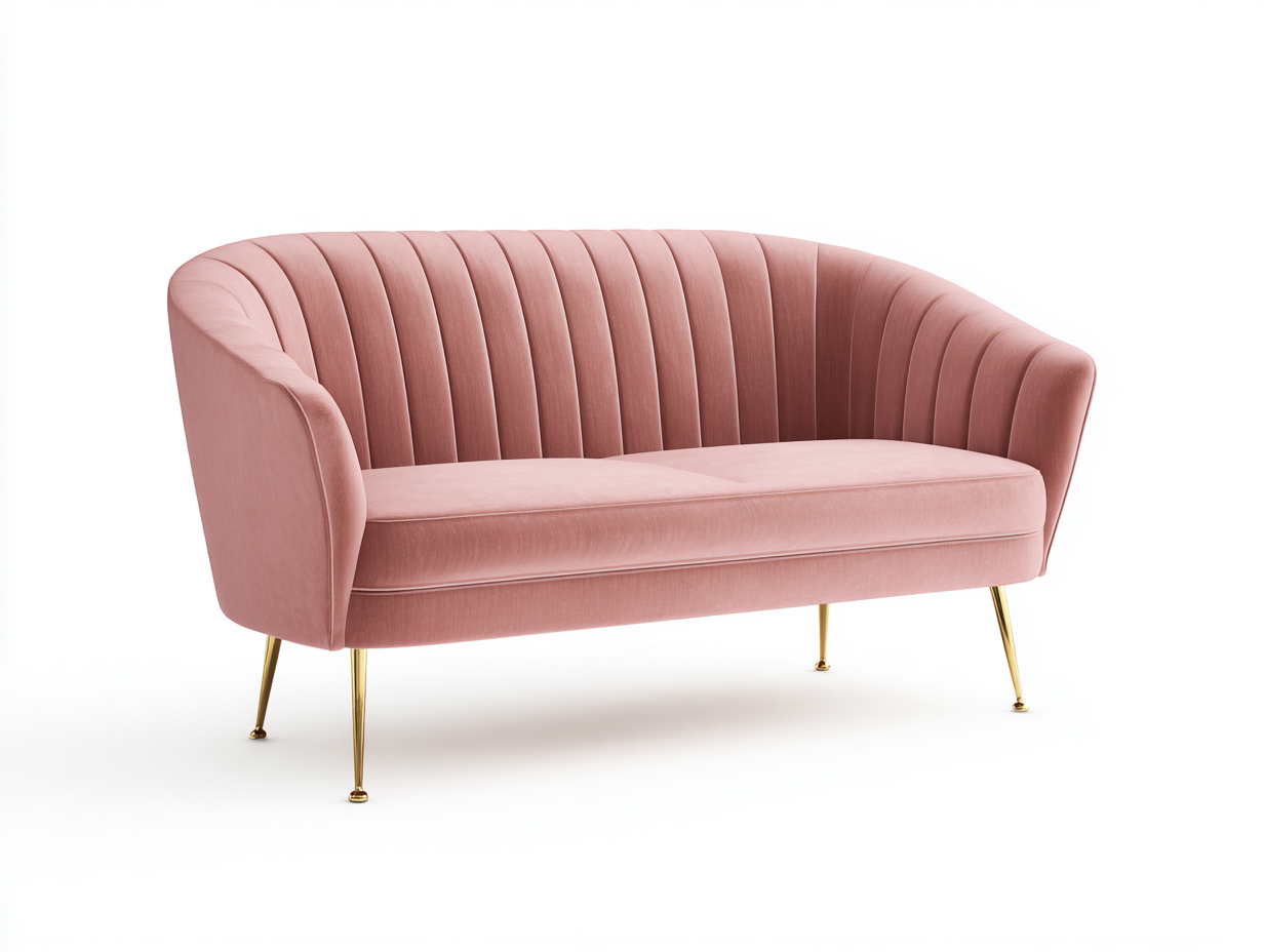 Zweisitzer Sofa Samt 140x75x78 cm - Rosa - elegantes Design für das Wohnzimmer-Homimybay