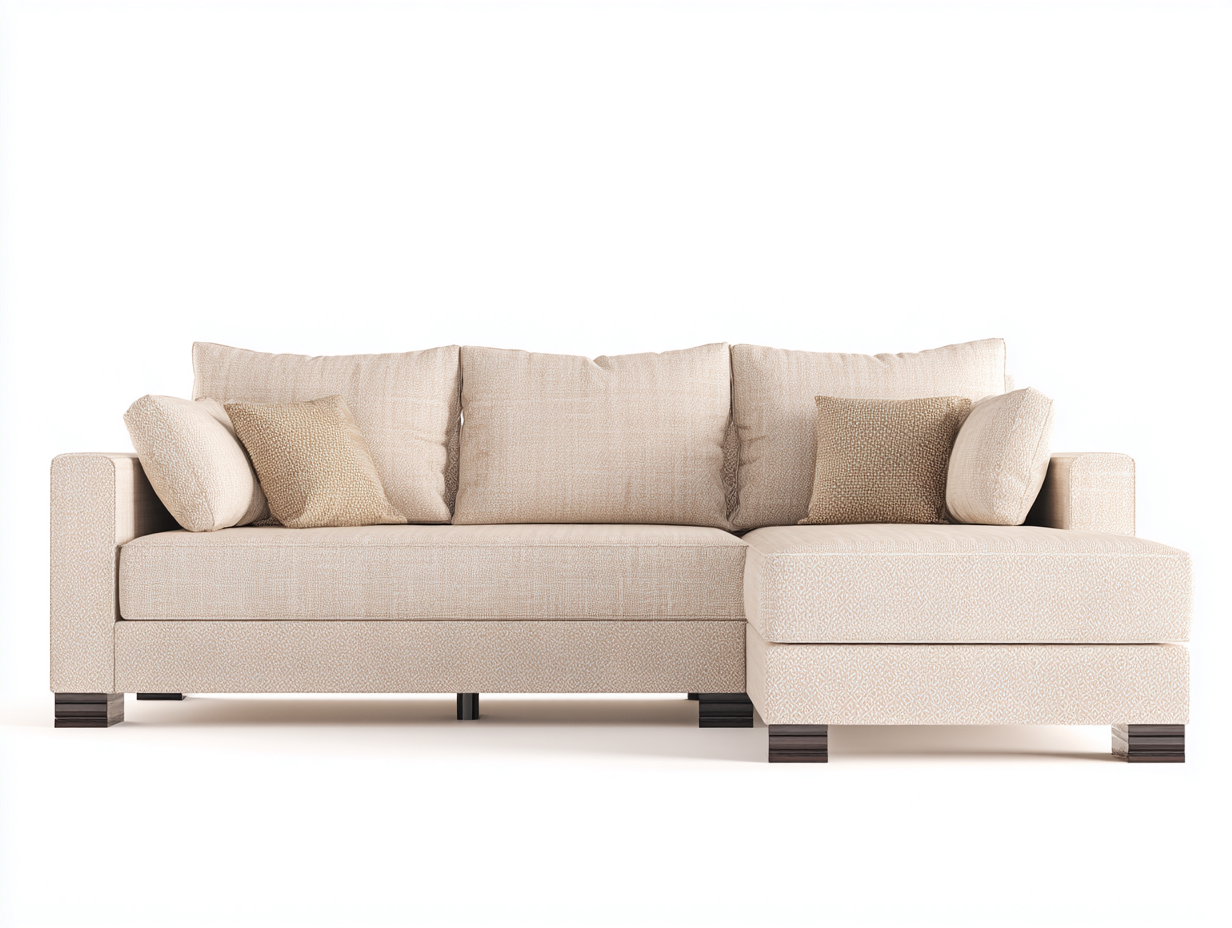 Ecksofa Stoff 285x180x80 cm - Beige - Zeitloses Design für das Wohnzimmer-Homimybay