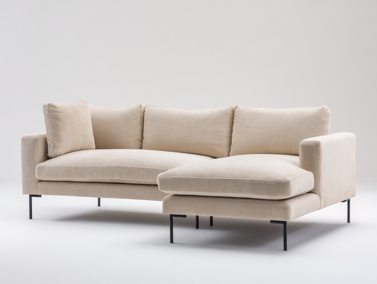 Ecksofa Stoff 280x170x82 cm - Beige - Modernes Design für das Wohnzimmer-Homimybay