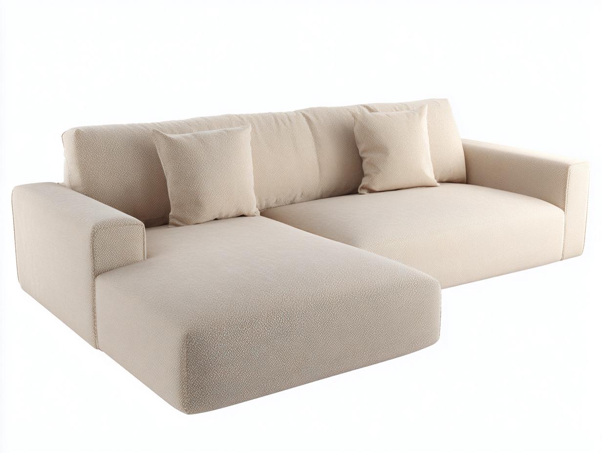 Ecksofa Stoff 290x185x78 cm - Beige - Zeitloses Design für das Wohnzimmer-Homimybay