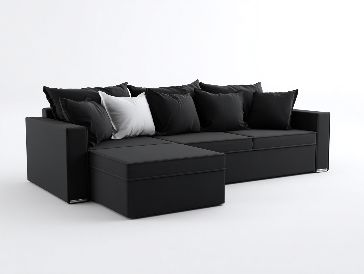 Ecksofa Stoff 295x180x82 cm - Schwarz - Modernes Design für das Wohnzimmer-Homimybay