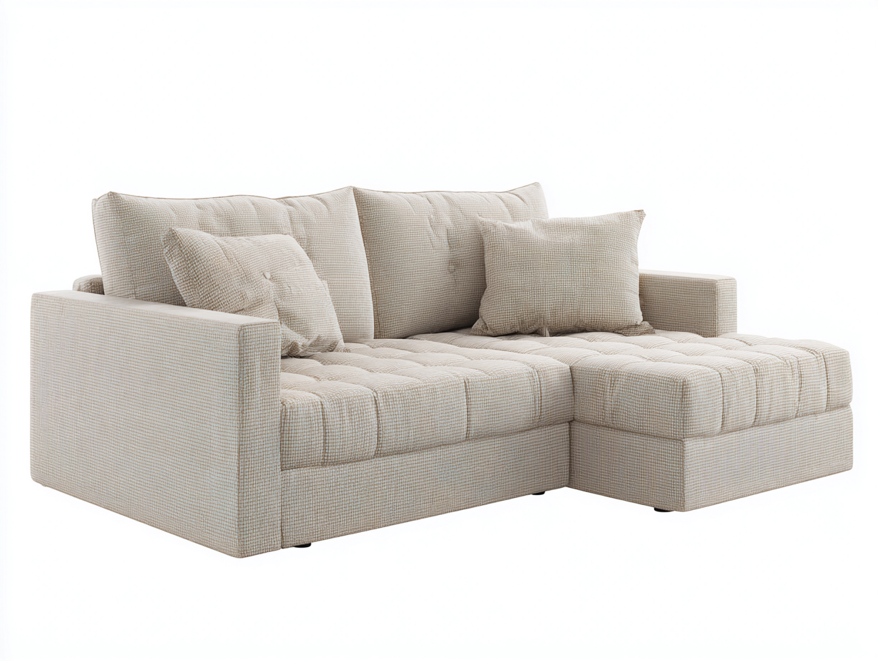 Ecksofa Stoff 265x170x76 cm - Beige - Zeitloses Design für das Wohnzimmer-Homimybay