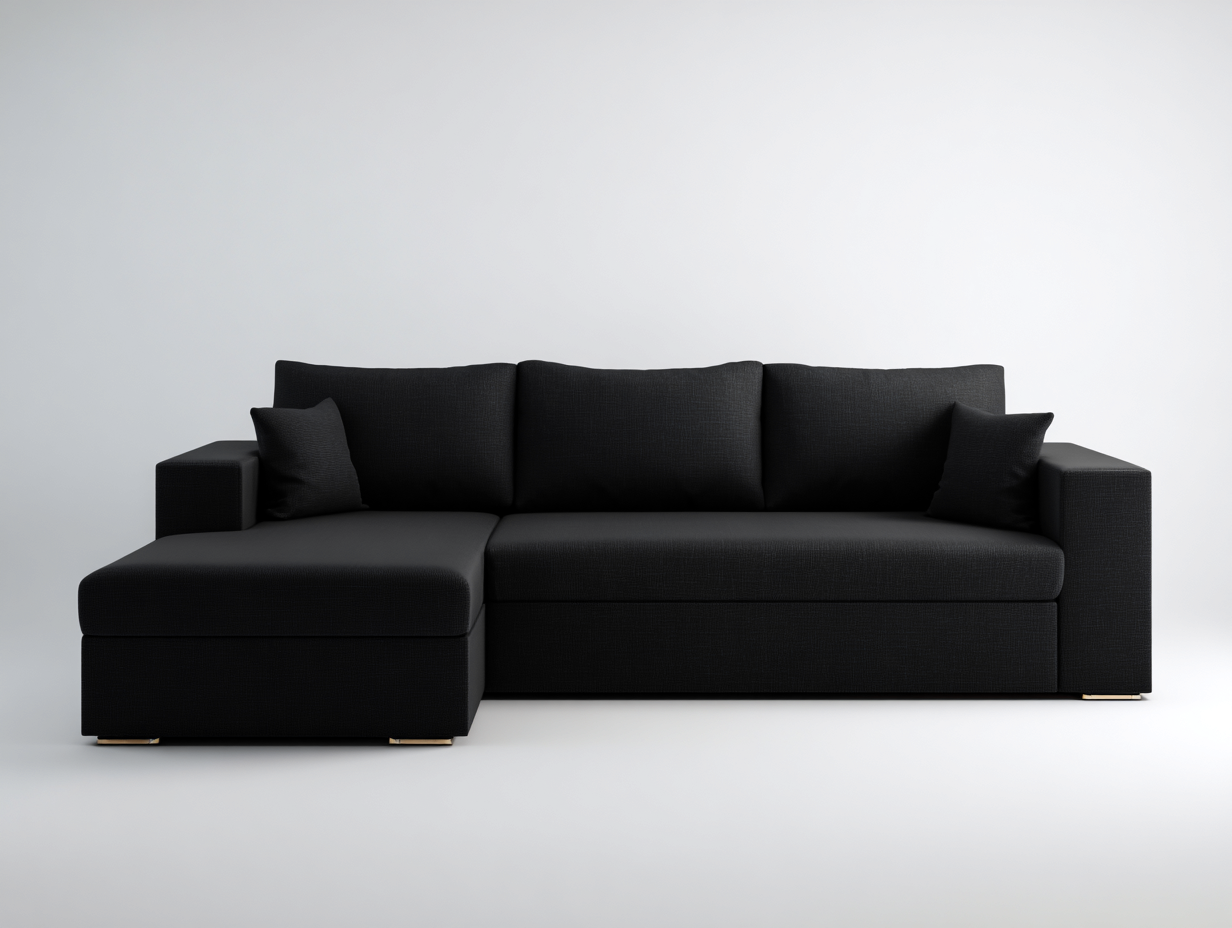 Ecksofa Stoff 290x180x80 cm - Schwarz - Modernes Design für das Wohnzimmer-Homimybay