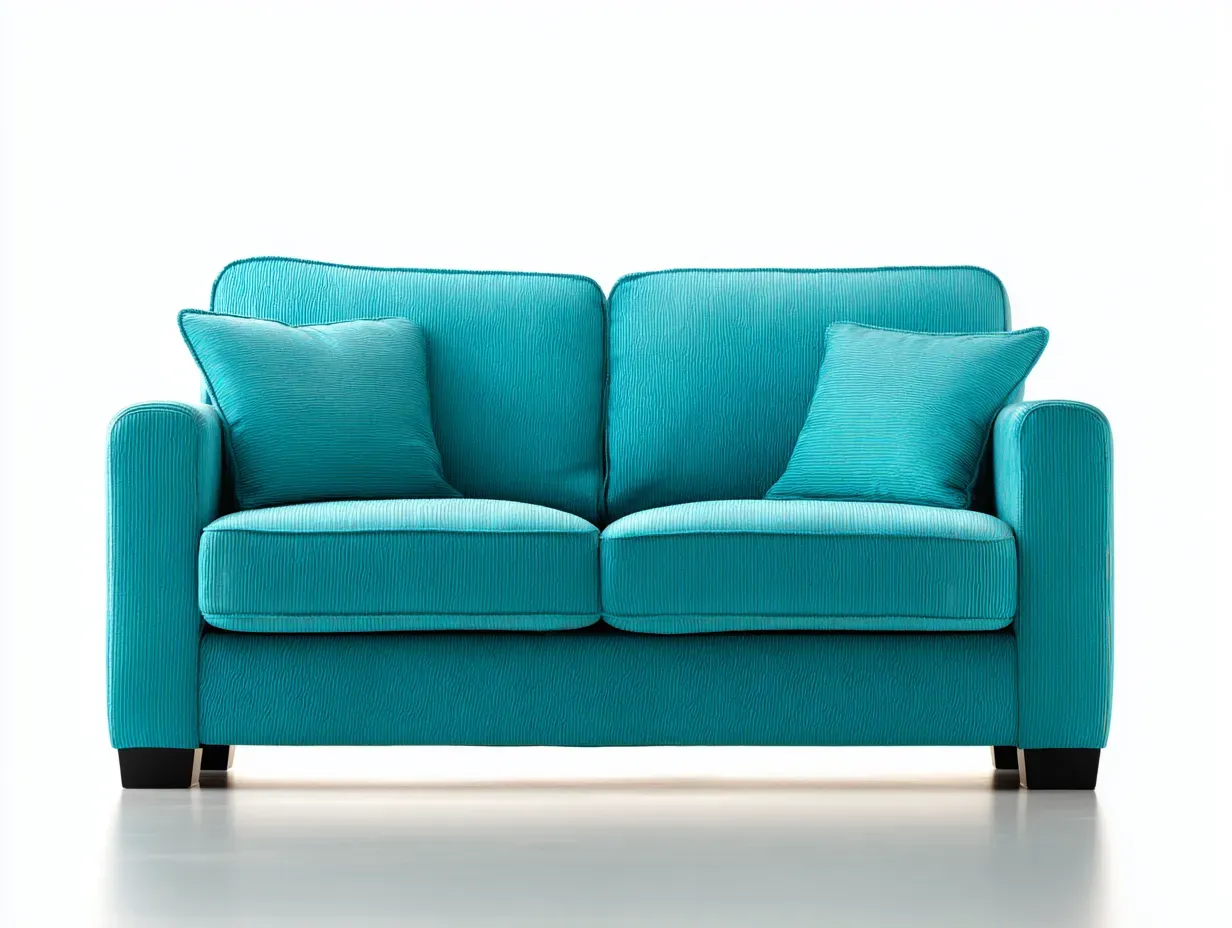 Divano a due posti-Tessuto-Legno-178x92x85 cm-Turchese-Stile moderno-Oakgetden