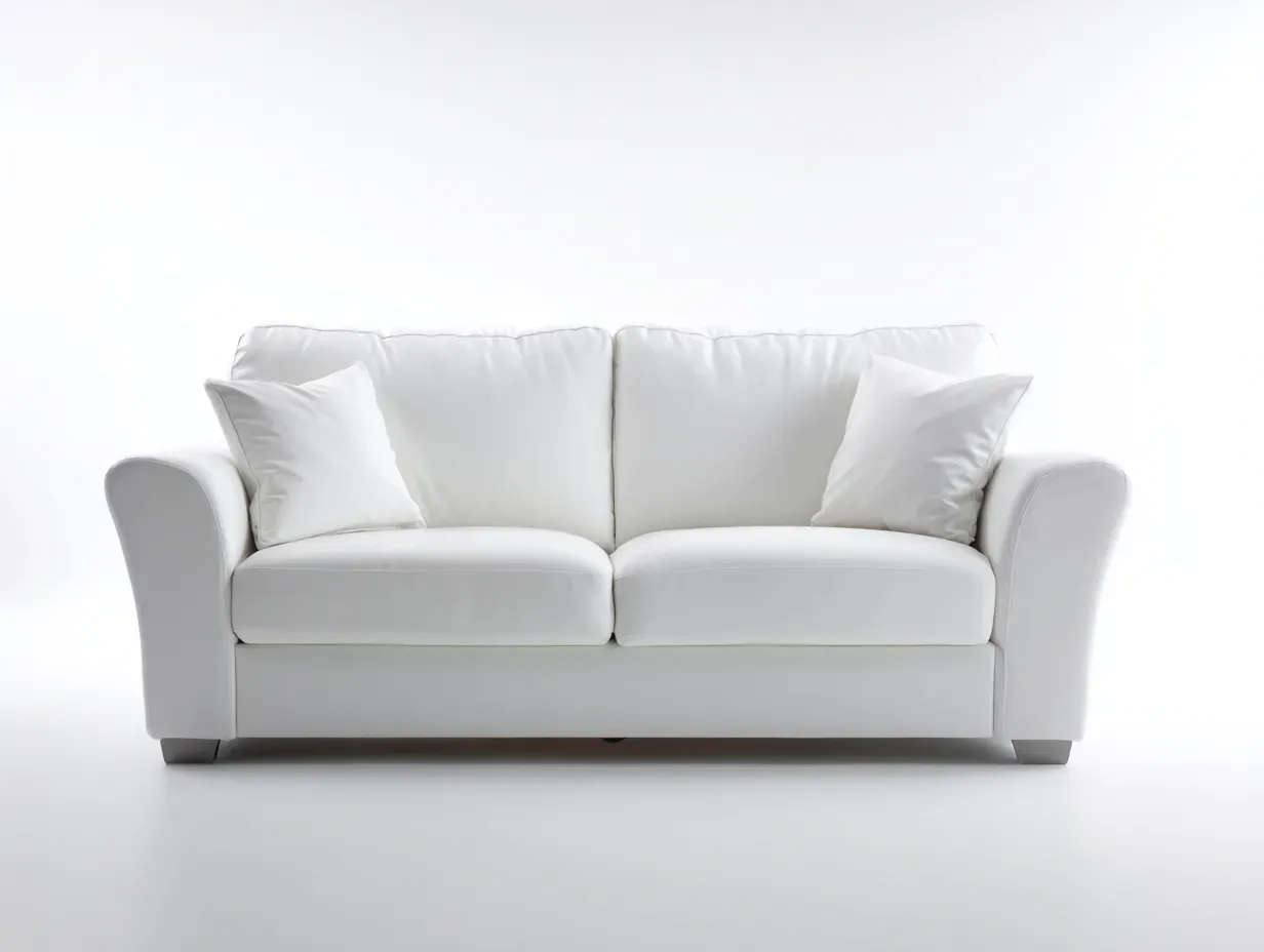 Divano a due posti-Pelle-Legno-182x96x84 cm-Bianco-Stile moderno-Oakgetden