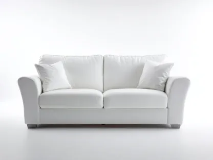 Divano a due posti-Pelle-Legno-182x96x84 cm-Bianco-Stile moderno-Oakgetden