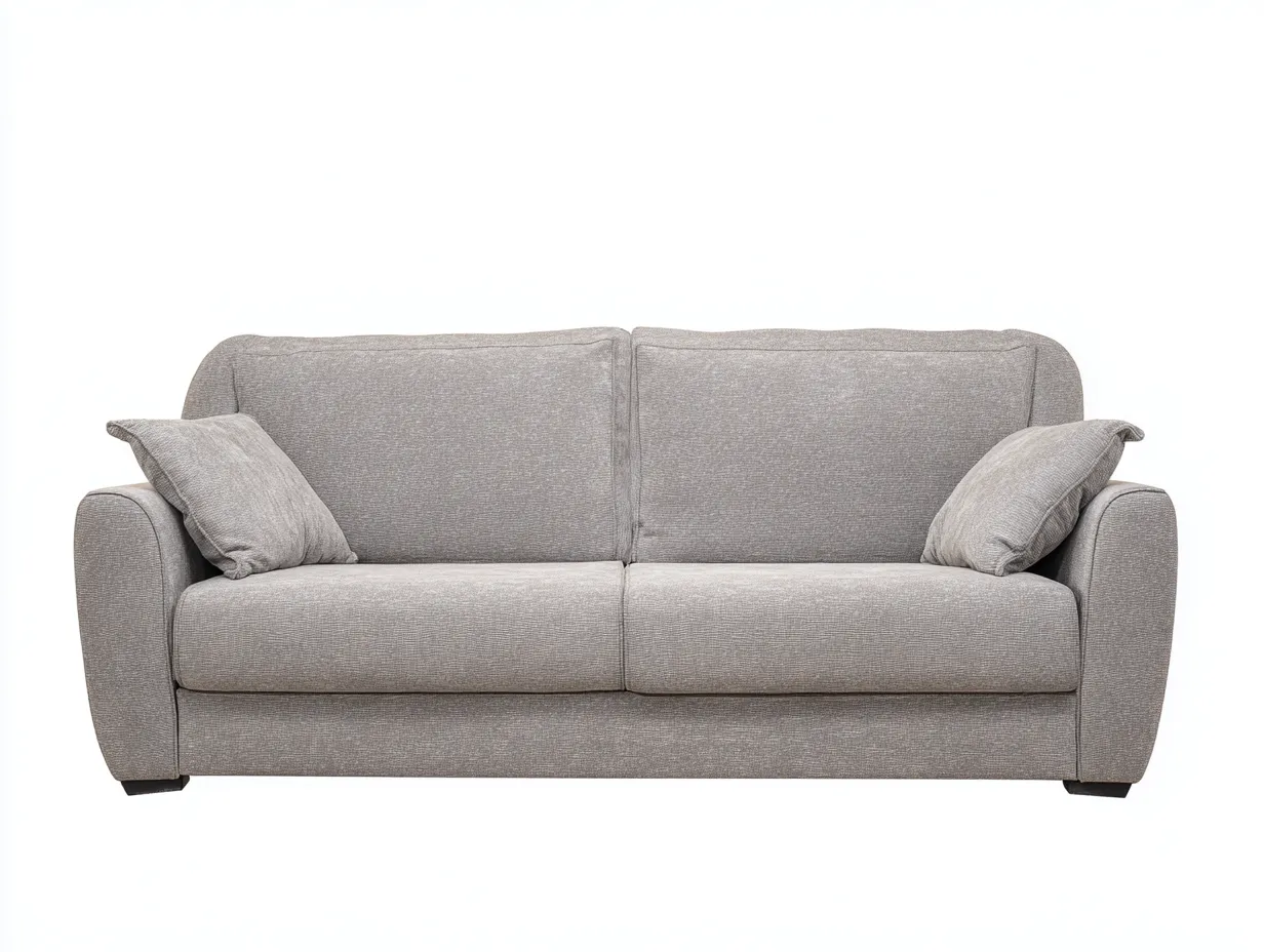 Divano a due posti-Tessuto-Legno-182x96x84 cm-Grigio chiaro-Stile moderno-Oakgetden