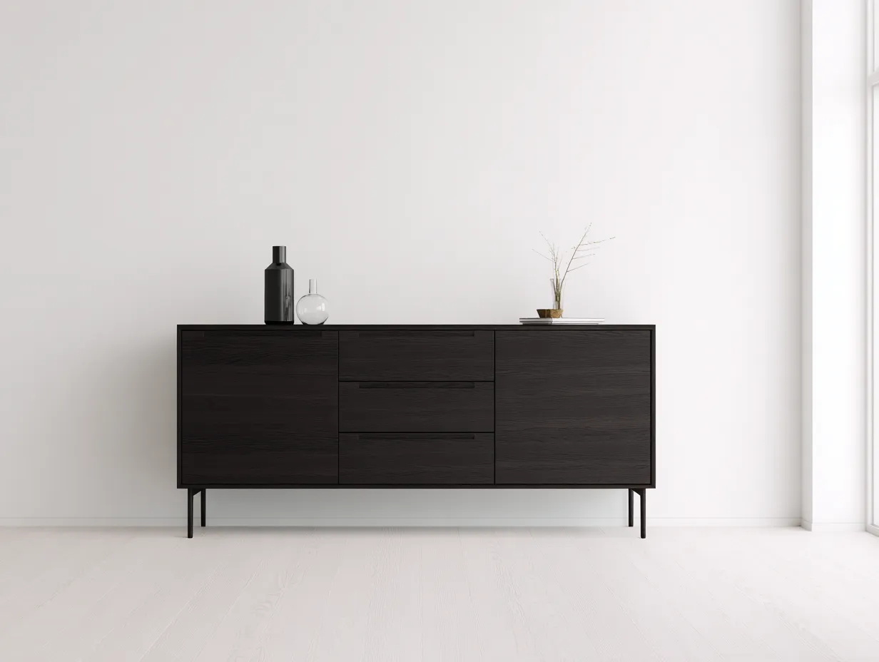 Mobile ingresso-Legno-170x45x70 cm-Nero-Stile moderno-Oakgetden