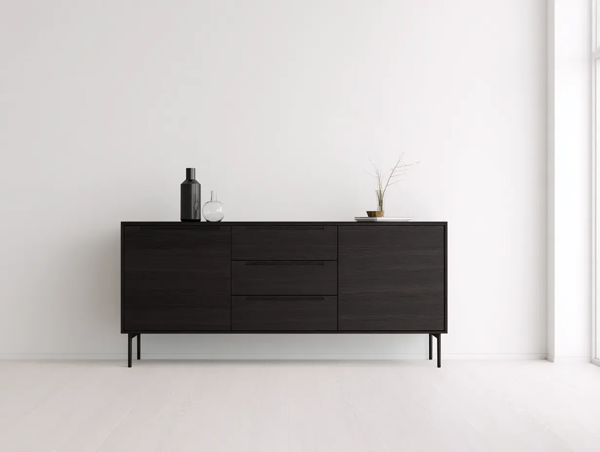 Mobile ingresso-Legno-170x45x70 cm-Nero-Stile moderno-Oakgetden