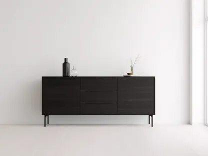 Mobile ingresso-Legno-170x45x70 cm-Nero-Stile moderno-Oakgetden