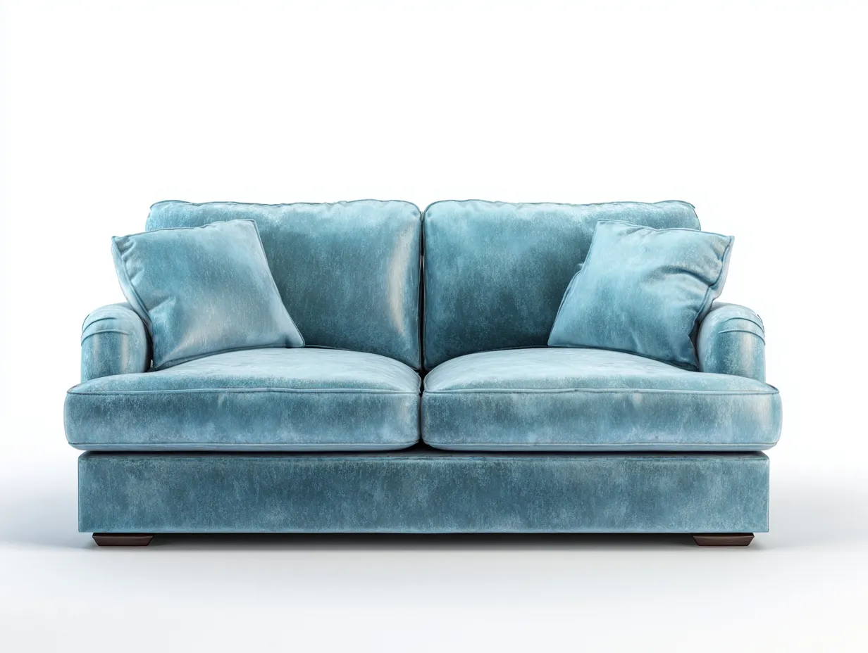 Divano a due posti-Tessuto-Legno-184x94x86 cm-Azzurro-Stile moderno-Oakgetden