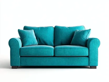 Divano a due posti-Tessuto-Legno-180x94x86 cm-Verde acqua-Stile moderno-Oakgetden