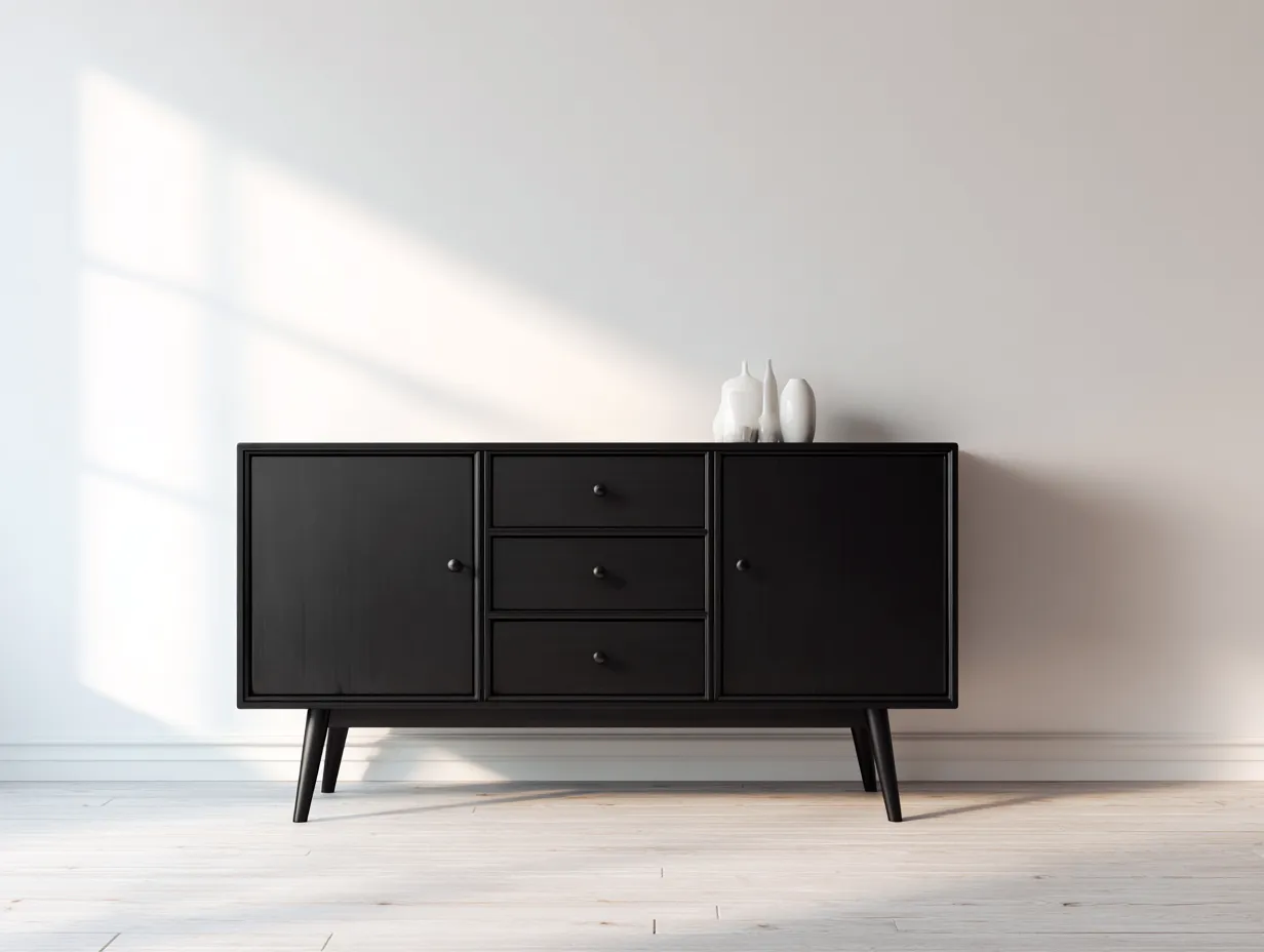 Mobile ingresso-MDF-Legno-170x45x70 cm-Nero-Design moderno-Oakgetden