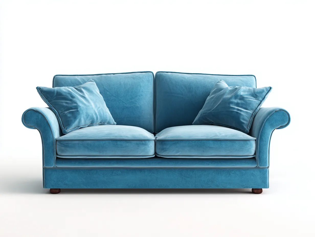 Divano a due posti-Tessuto-Legno-186x96x87 cm-Azzurro polvere-Stile moderno-Oakgetden