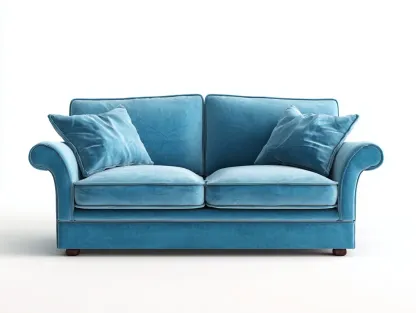 Divano a due posti-Tessuto-Legno-186x96x87 cm-Azzurro polvere-Stile moderno-Oakgetden