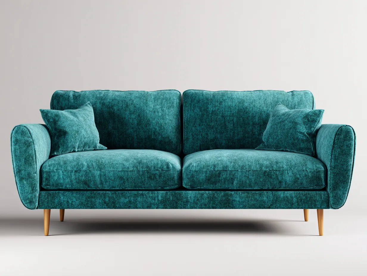 Divano a due posti-Tessuto-Legno-190x95x88 cm-Verde petrolio-Stile moderno-Oakgetden