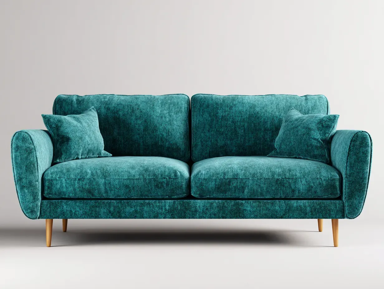 Divano a due posti-Tessuto-Legno-190x95x88 cm-Verde petrolio-Stile moderno-Oakgetden