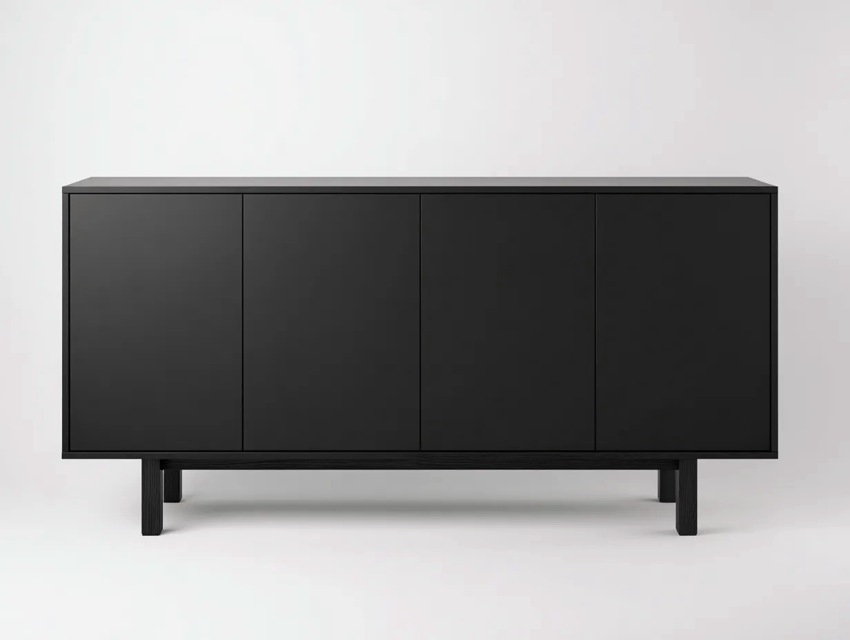 Dielenschränke - Holz - 180x48x76 cm - Schwarz - Modernes Design-Nestuppad