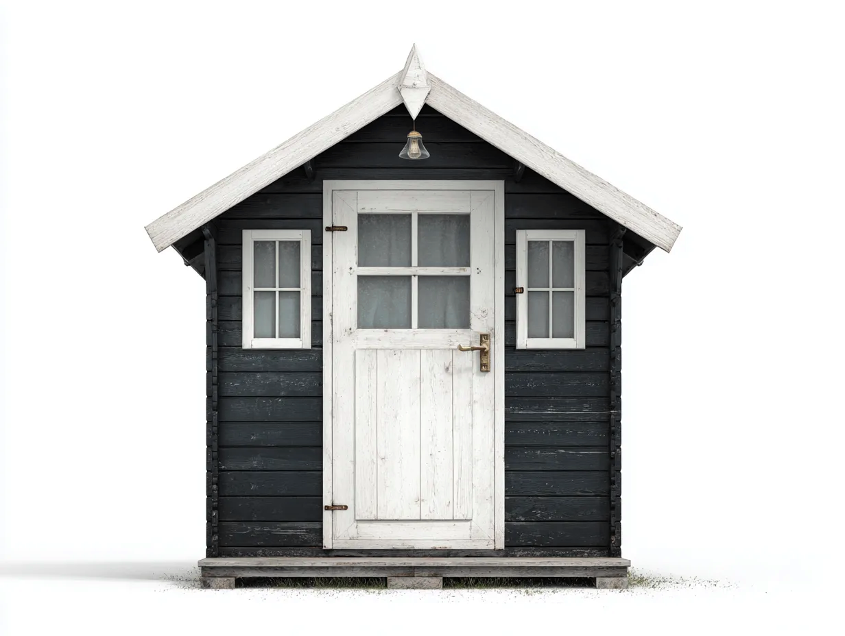 Gartenhäuser-Holz-184x138x206 cm-Schwarz-Weiß-Landhausstil-Nestuppad