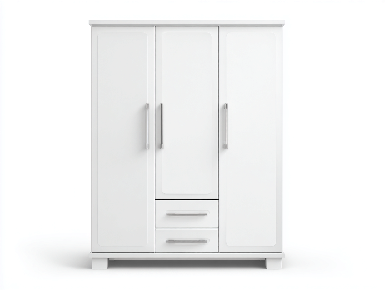 Kleiderschränke mit drei Türen Holz 150x60x200 cm Weiß - Klassisches Design geeignet für das Schlafzimmer-Nestuppad