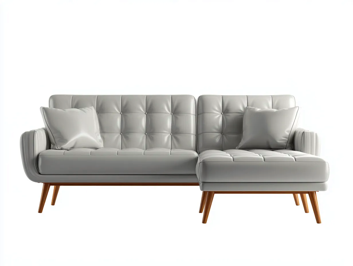 Ecksofa-Stoff-Holz-262x170x80 cm-Hellgrau-Moderner Stil-Nestuppad