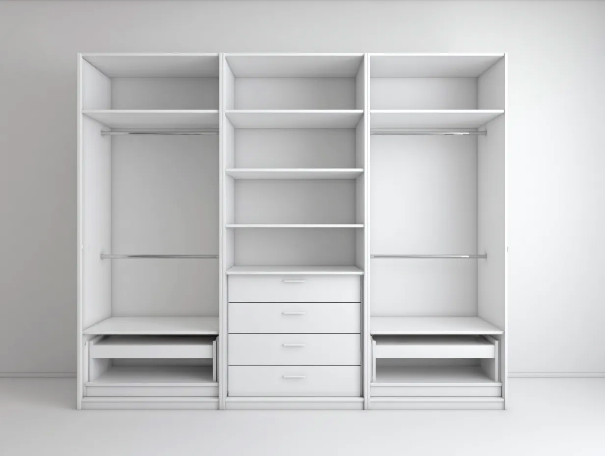 Offene Kleiderschränke - Holzwerkstoff - 240x60x205 cm - Weiß - Moderner Stil-Nestuppad