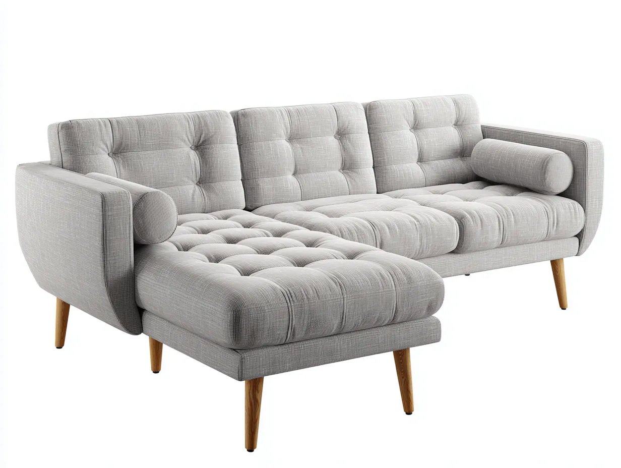 Ecksofa-Stoff-Holz-268x172x82 cm-Hellgrau-Skandinavischer Stil-Nestuppad