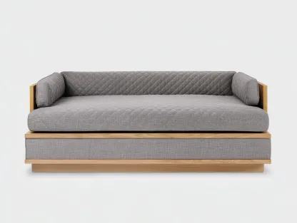 Canapé lit en tissu avec structure en bois 160x90x75 cm - gris - design moderne pour chambre-Roomgetnest