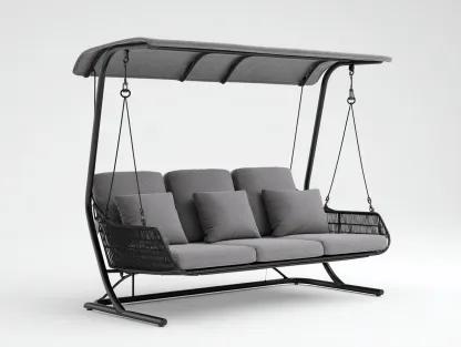 Balancelle de jardin en métal avec auvent 220x135x170 cm - gris - noir - balancelle extérieure moderne-Roomgetnest