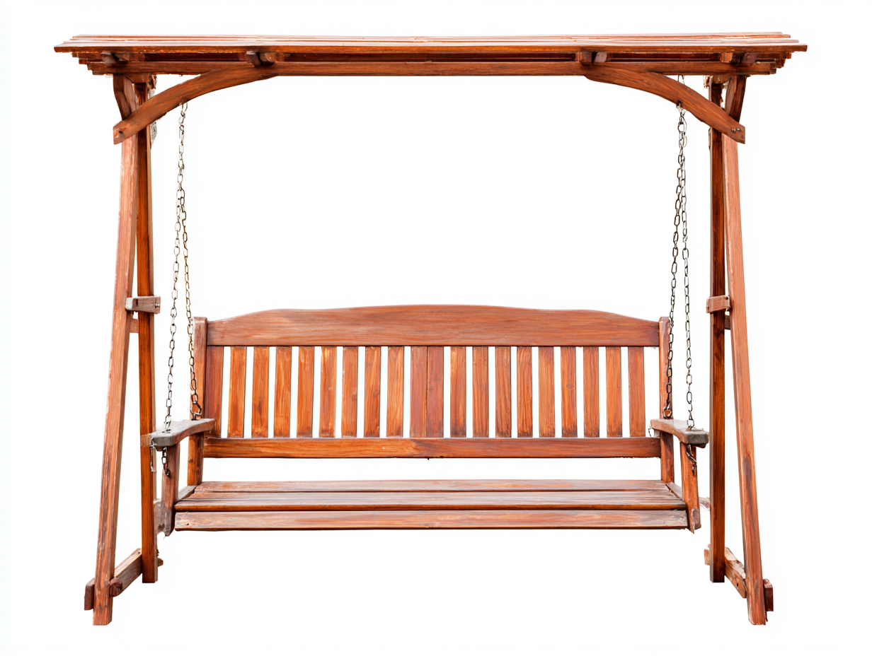 Balancelle de jardin en bois massif avec structure arquée 200x120x210 cm - marron - banc balançoire extérieur en bois-Roomgetnest