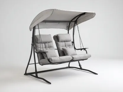 Balancelle de jardin 2 places en métal avec auvent 170x120x160 cm - gris - noir - balancelle extérieure compacte-Roomgetnest