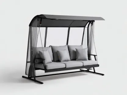 Balancelle de jardin en métal avec auvent et moustiquaire 215x130x175 cm - gris - noir - balancelle extérieure confortable-Roomgetnest